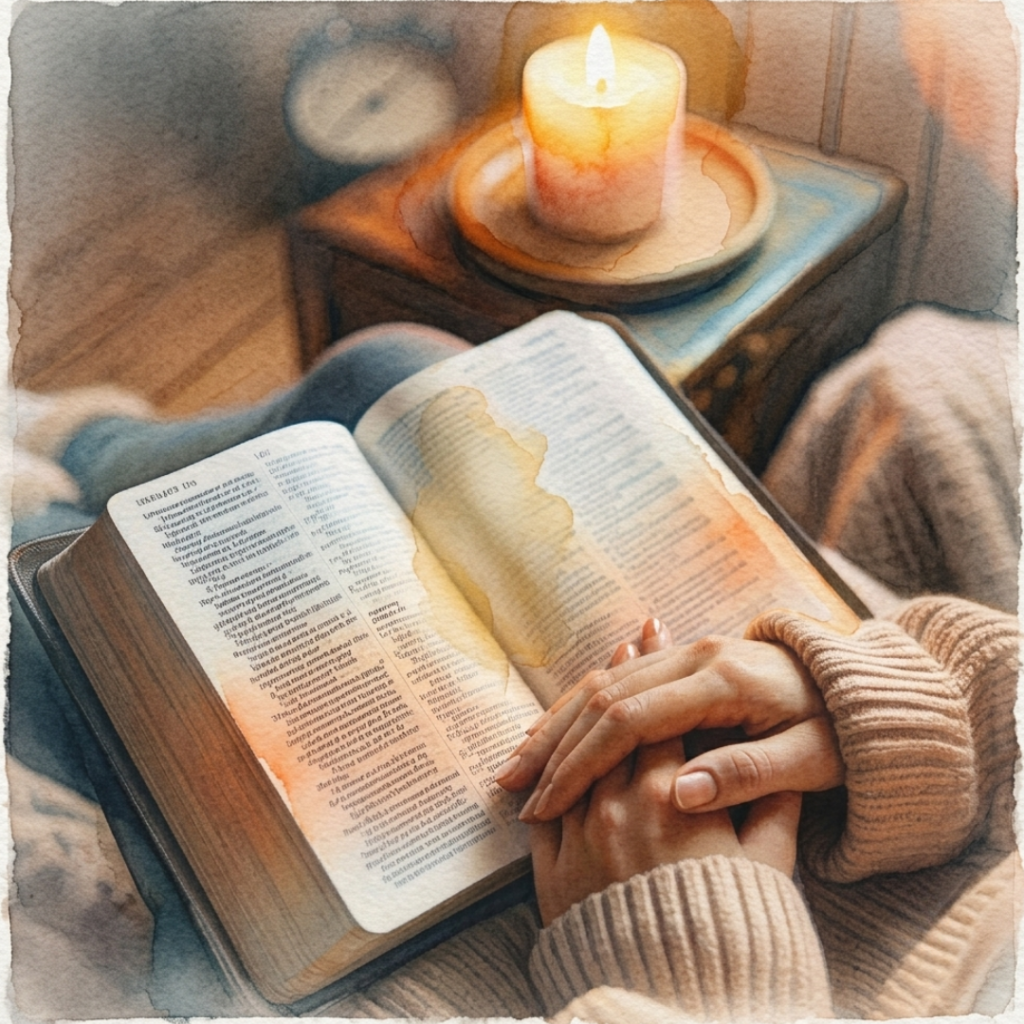 Accueil image d'un gros plan des mains d'une femme posées sur sa bible